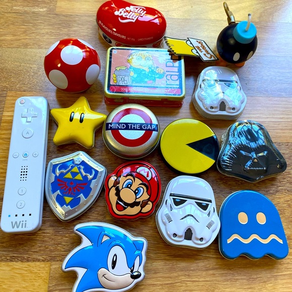 Star Wars Other - Bulk Lot Candy Lolly Tins Pac Man Mario Star Wars Zelda Wii Sonic the Hedgehog
